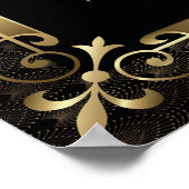 Royal Roaring 20s Goud Art Deco zitplaatskaart Poster (Hoek)