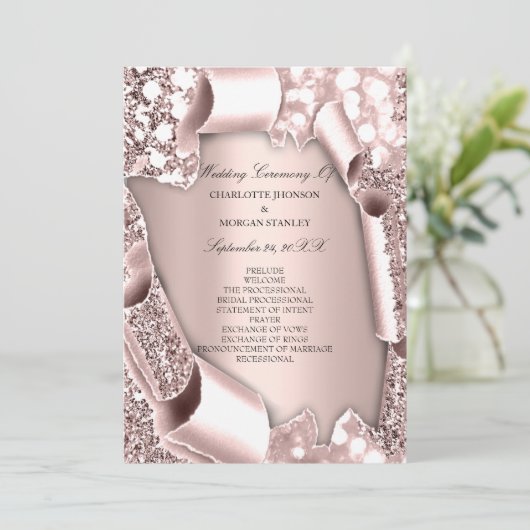 Royal Roos Blush Lijst 3D Program Formal Programma (Staand voorkant)