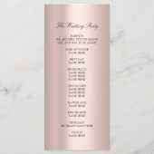 Royal Roos Blush Pink Minimalism Wedding Program Programma (Achterkant)