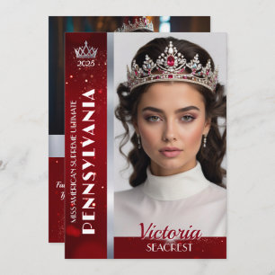 Royal Ruby Shimmer Pageant Autograph Photo Card Kaart