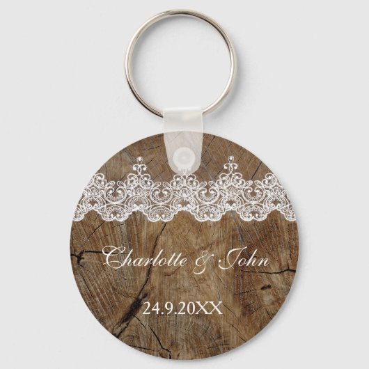 Royal Rustic-afbeelding bewaart de datum-sleutel-r Sleutelhanger (Voorkant)