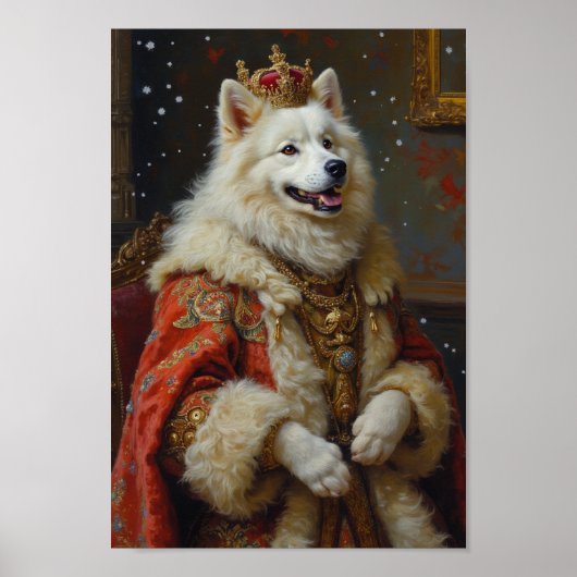 Royal Samoyed Portrait Poster (Voorkant)