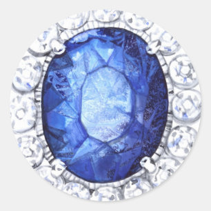 Royal Sapphire Original Waterverf Ronde Sticker