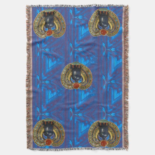 Royal Scarab Throw Deken (Voorkant Verticaal)