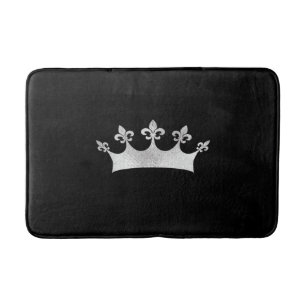 Royal Silver Crown on Black Badmat