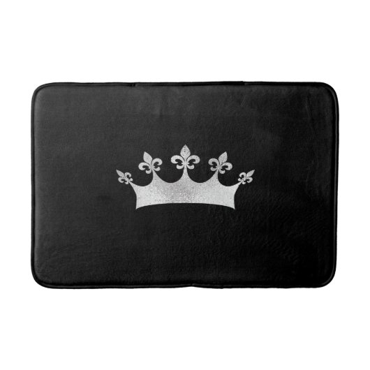 Royal Silver Crown on Black Badmat (Voorkant)