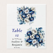 Royal & Silver Peony Trouwtafel Nummer kaart (Buitenkant ongevouwen)