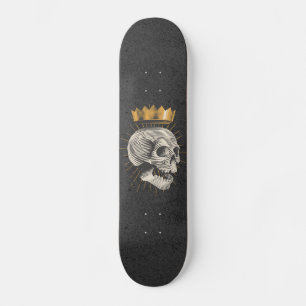 Royal Skull King Crown Grunge Gothic Gothic Black Skateboard