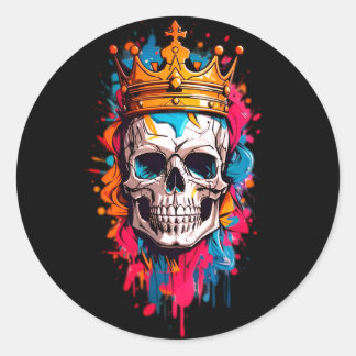Royal Skull-Sticker Ronde Sticker