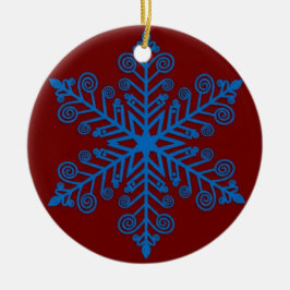 Royal Snowburst — Blue Holiday Snowflake Keramisch Ornament