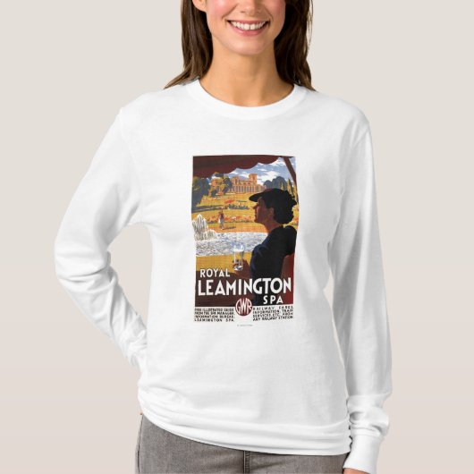 Royal Spa, Vrouw Drink het Poster van de waterkeri T-shirt (Voorkant)