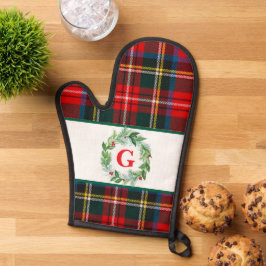 Royal Stewart Christmas MONOGRAM Plaid Wreath Ovenwant