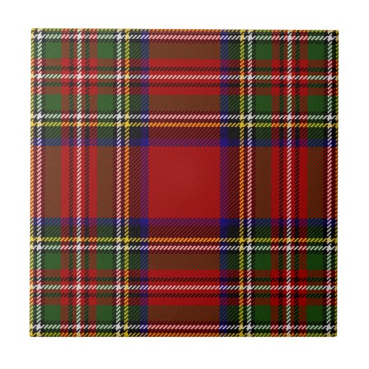 Royal Stewart Clan Tartan Pset Pattern Tegeltje (Voorkant)