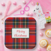 Royal Stewart Merry Christmas Plaid LG Papieren Bordje (Feest)