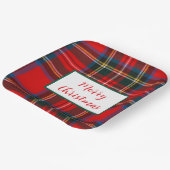 Royal Stewart Merry Christmas Plaid LG Papieren Bordje (Gebogen)