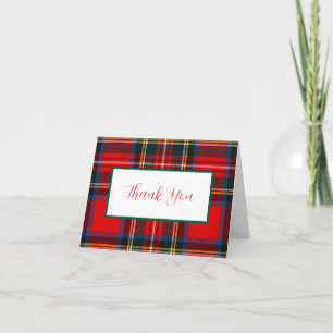 Royal Stewart Plaid BEDANKT Notitiekaartje