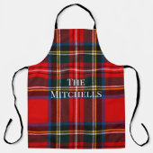 Royal Stewart Red Plaid PERSONALIZE Unisex Apron Schort (Voorkant)