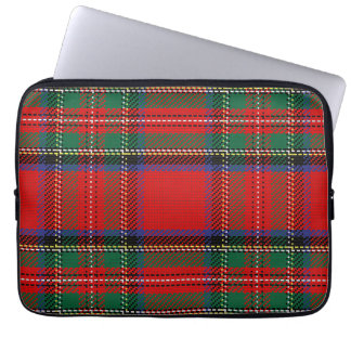 Royal Stewart rood en groen Schots tartan patroon Laptop Sleeve