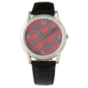 Royal Stewart Scottish Highlands Tartan Horloge