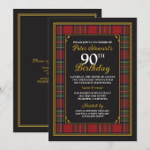 Royal Stewart Tartan 90e anniversaire Invitation (Devant / Derrière)