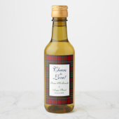 Royal Stewart Tartan Bruiloft Opslaan Datum Favor Wijn Etiket (Voorkant)