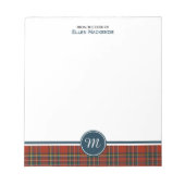 Royal Stewart Tartan Monogram Notitieblok (Voorkant)
