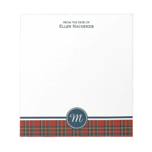 Royal Stewart Tartan Monogram Notitieblok