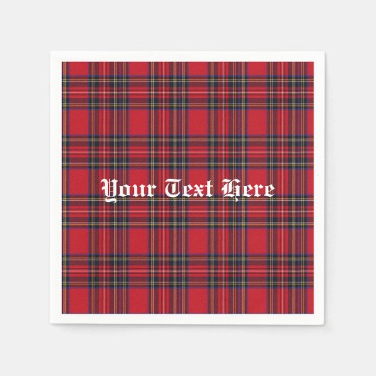 Royal Stewart Tartan Monogram Servetten (Voorkant)