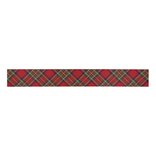 Royal Stewart Tartan Pset Scottish Pattern Grosgrain Lint (Voorkant)