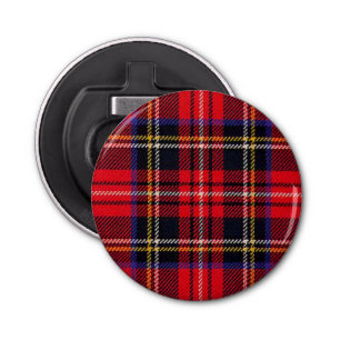 Royal Stewart tartan red black plaid Button Flesopener