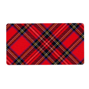 Royal Stewart tartan red black plaid Etiket
