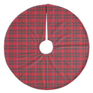 Royal Stewart tartan red black plaid Fleece Kerstboom Rok