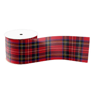 Royal Stewart tartan red black plaid Grosgrain Lint