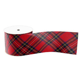 Royal Stewart tartan red black plaid Grosgrain Lint