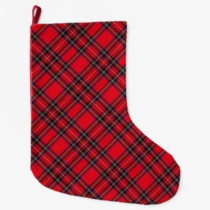 Royal Stewart tartan red black plaid Grote Kerstsok