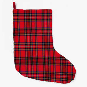 Royal Stewart tartan red black plaid Grote Kerstsok