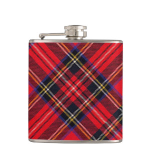 Royal Stewart tartan red black plaid Heupfles