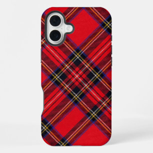 Royal Stewart tartan red black plaid iPhone 16 Plus Hoesje