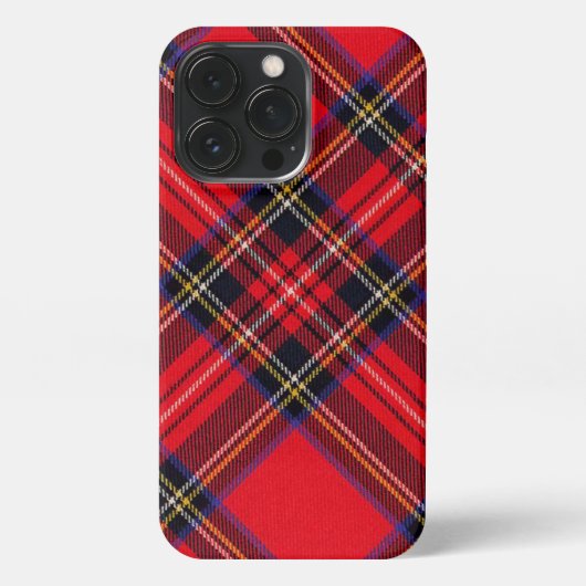 Royal Stewart tartan red black plaid iPhone Hoesje (Achterkant)