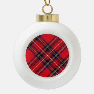 Royal Stewart tartan red black plaid Keramische Bal Ornament