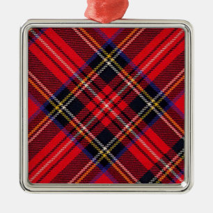 Royal Stewart tartan red black plaid Metalen Ornament