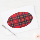 Royal Stewart tartan red black plaid Ovale Sticker (Envelop)