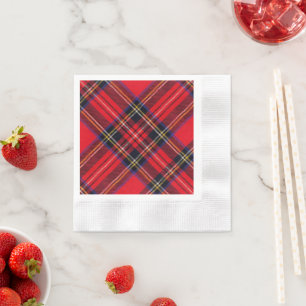 Royal Stewart tartan red black plaid Servet