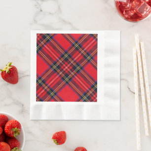 Royal Stewart tartan red black plaid Servet