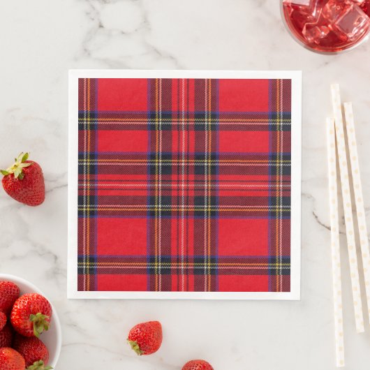 Royal Stewart tartan red black plaid Servet (Insitu)