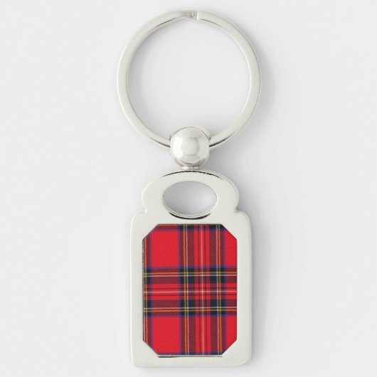 Royal Stewart tartan red black plaid Sleutelhanger (Voorkant)