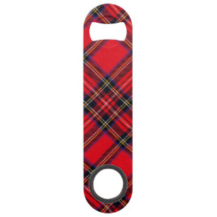 Royal Stewart tartan red black plaid Speed Flessenopener