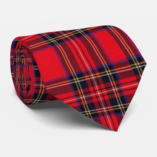 Royal Stewart tartan red black plaid Stropdas (Opgerold)