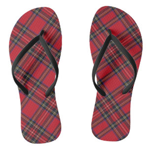 Royal Stewart tartan red black plaid Teenslippers