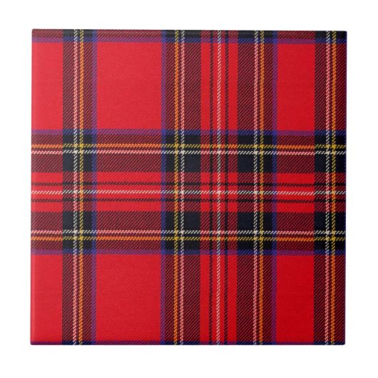 Royal Stewart tartan red black plaid Tegeltje (Voorkant)